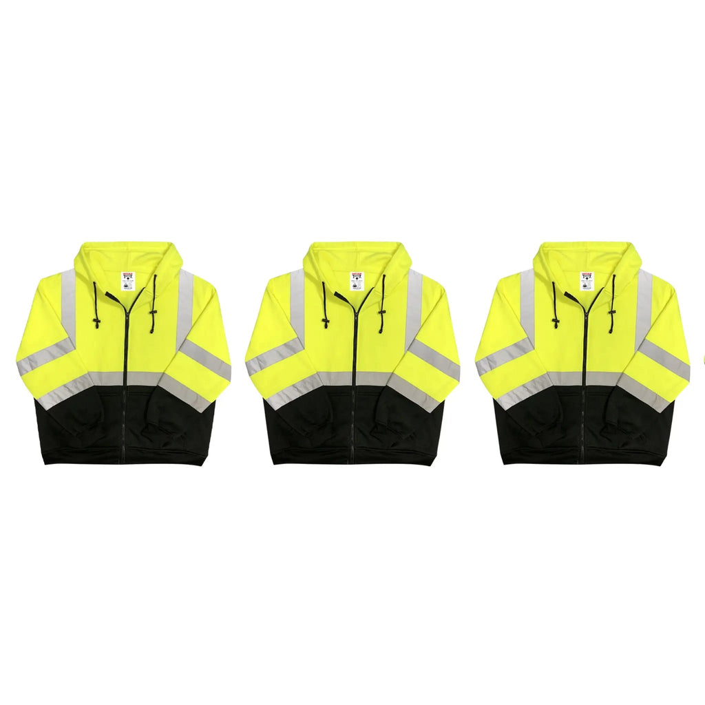 Class 3 Hi-Vis Safety Jacket – Black Bottom (3-Pack)